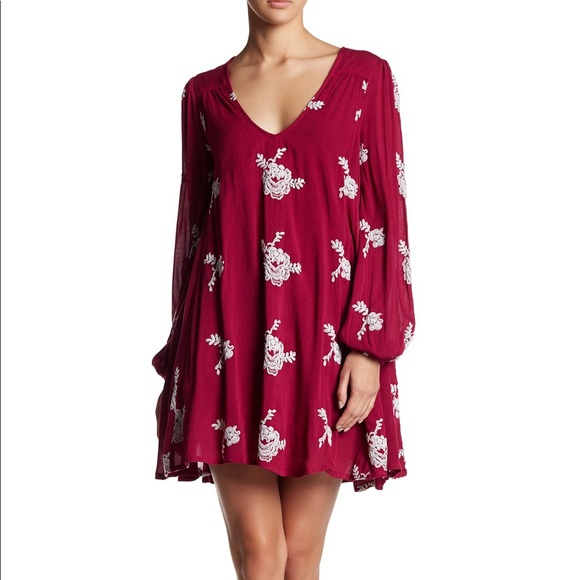 Free People Dresses & Skirts - Free People Emma Embroidered Swing Dress Small
